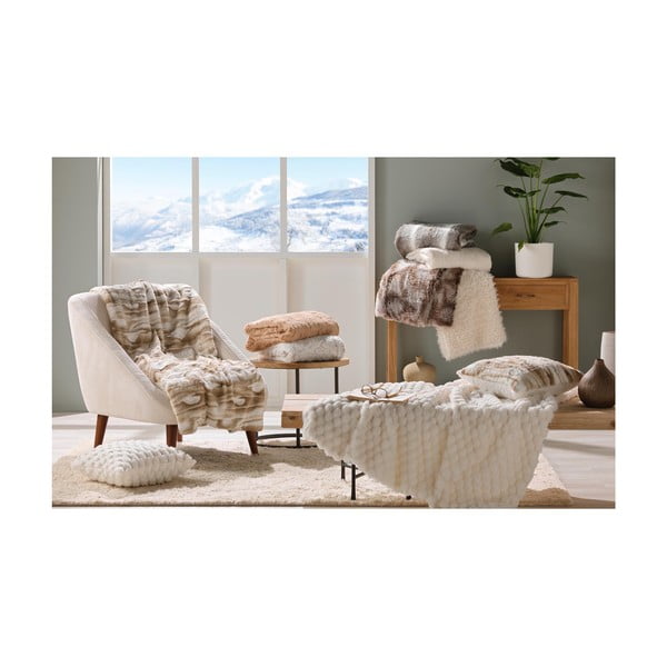 Biały koc ze sztucznego futra 125x150 cm Mouton – douceur d'intérieur-image-3