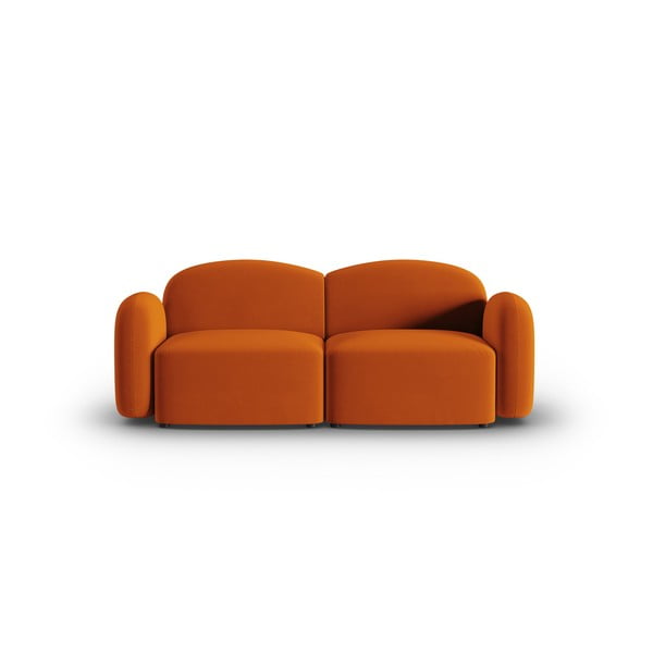 Pomarańczowa aksamitna sofa 194 cm Blair – Micadoni Home
