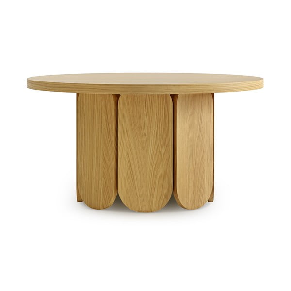 Naturalny okrągły stolik z blatem w dekorze dębu 78x78 cm Soft – Woodman