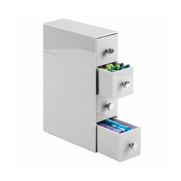 Biały organizer z 4 szufladami InterDesign Cosmetic-image-3