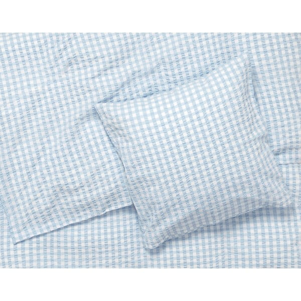 Biało-jasnoniebieska pościel jednoosobowa z kory 140x200 cm Bæk&Bølge – JUNA-image-1