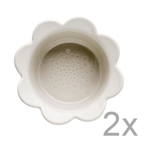 Zestaw 2 beżowych misek porcelanowych Sagaform Piccadilly Kwiatki, 13x6,5 cm