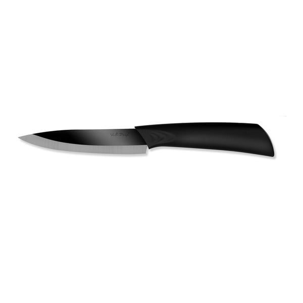 Ceramiczny nóż z polerowanym ostrzem, 10 cm, czarny