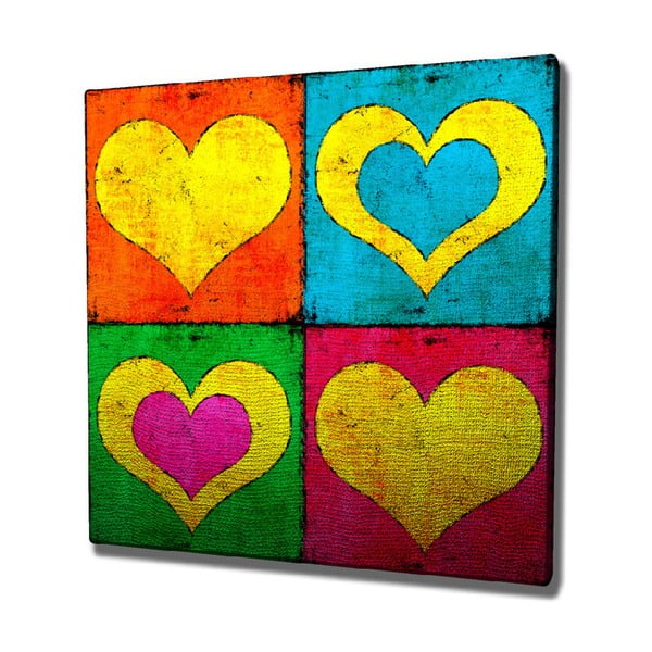 Obraz na płótnie Color Hearts, 45x45 cm