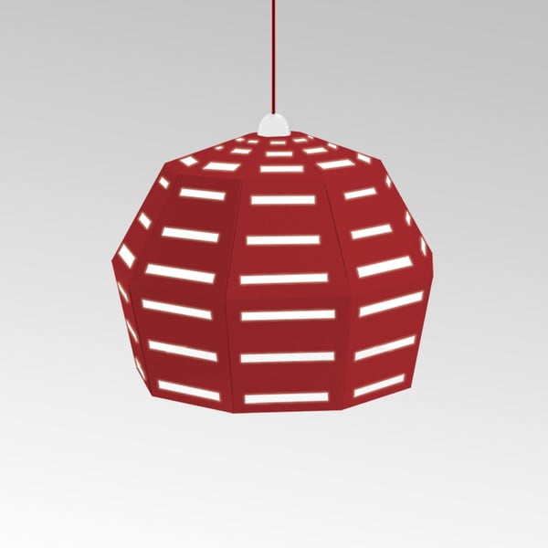 Kartonowa lampa Uno Fantasia D Red, z czerwonym kablem