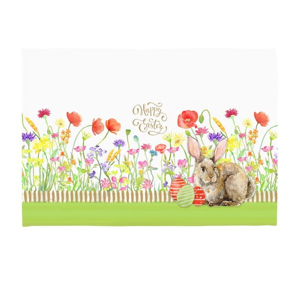 Zestaw 2 mat stołowych Apolena Easter Eggs With Rabbit, 33x45 cm