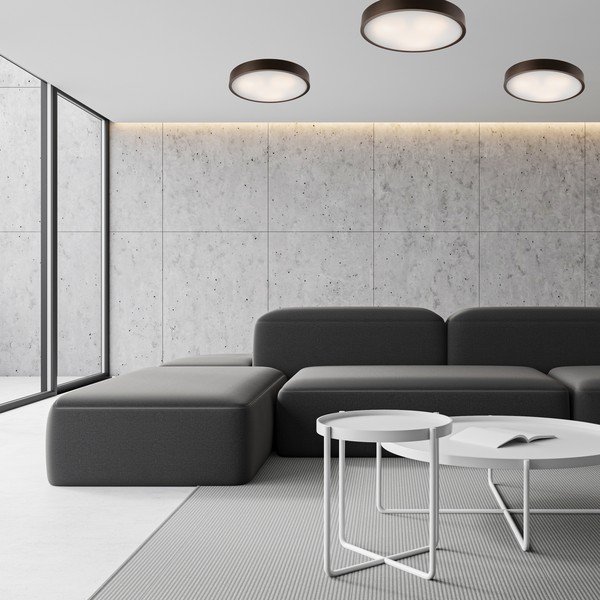 Ciemnobrązowa lampa sufitowa z szklanym kloszem ø 47 cm Eveline – LAMKUR-image-1