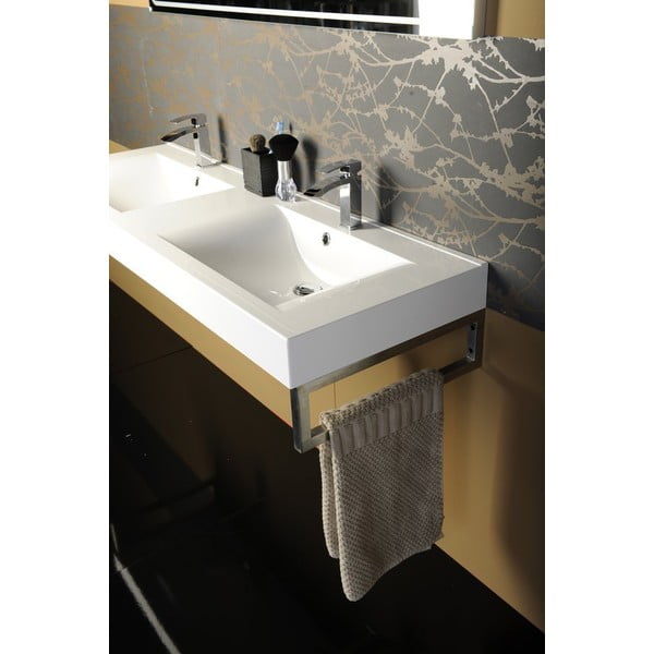 Stalowy stelaż pod blat w kolorze srebra 49x4 cm – Sapho-image-2