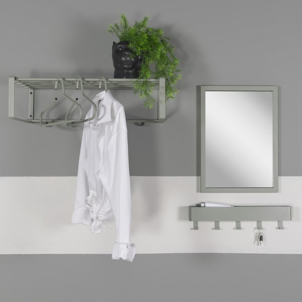 Szarozielony metalowy wieszak ścienny z półką 52 cm Dax Play – Spinder Design-image-1