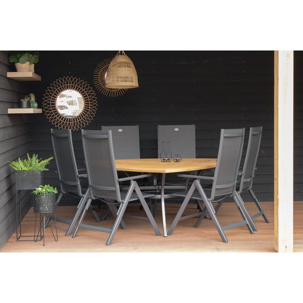 Ciemnoszare metalowe krzesło ogrodowe Aruba – Hartman-image-4