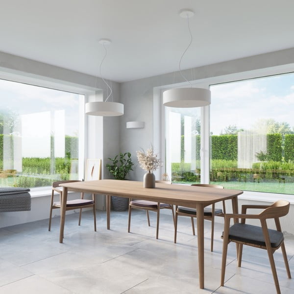 Biała lampa sufitowa z tekstylnym kloszem ø 90 cm Herra – Sollux-image-4