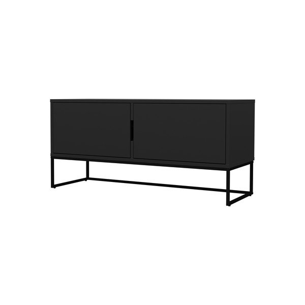 Czarna szafka pod TV z metalowymi nogami Tenzo Lipp-image-3