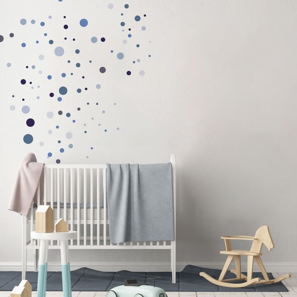 Zestaw 100 niebieskich naklejek ściennych Ambiance Round Stickers-image-3