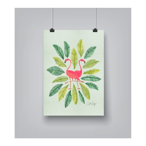 Plakat Americanflat Flamingos Tropic by Cat Coquillette, 30x42 cm