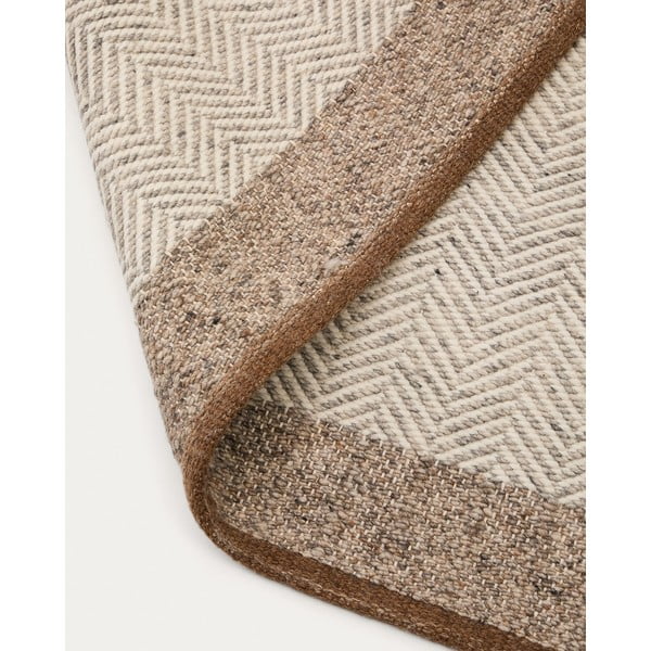 Beżowy wełniany dwustronny dywan tkany ręcznie 160x230 cm Nifelia – Kave Home-image-4