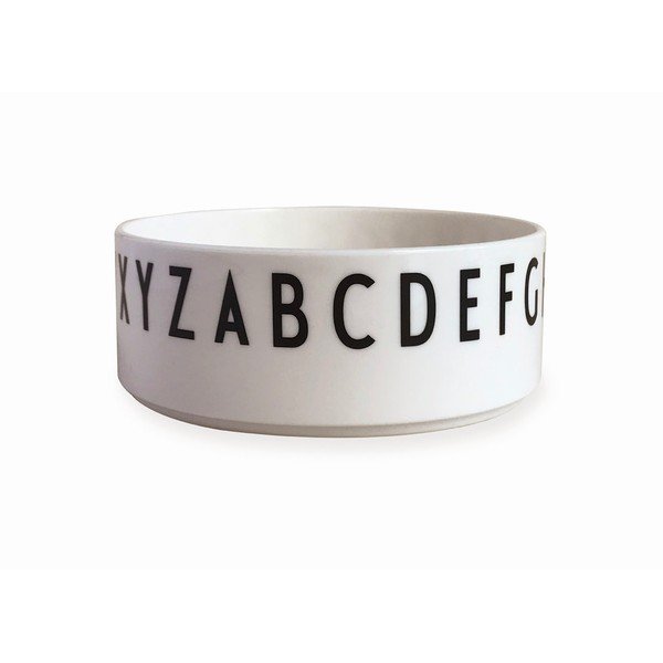 Biała miska dla dzieci Design Letters Eat & Learn, ø 11 cm