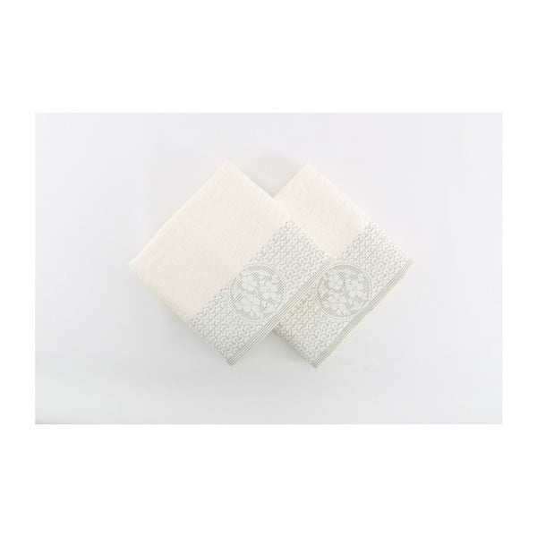 Zestaw 2 kremowych ręczników Armanda, 90x50 cm
