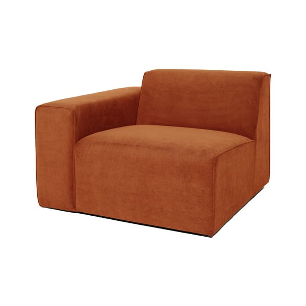 Pomarańczowy końcowy moduł sztruksowej sofy Scandic Sting, 101 cm, lewostronny-image-2