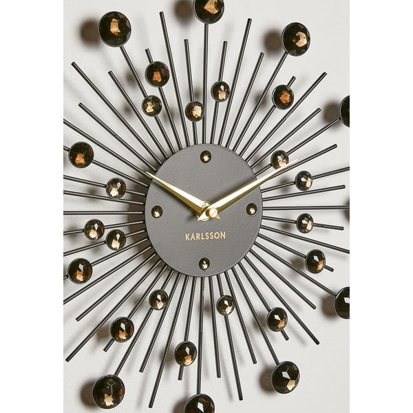 Zegar ścienny z czarnego kryształu Karlsson Sunburst-image-3