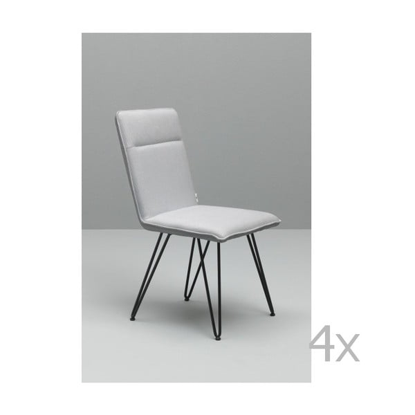 Zestaw 4 białych krzeseł z czarną konstrukcją Design Twist Elice