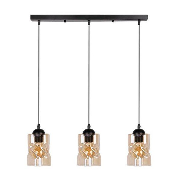 Czarna lampa wisząca ze szklanym kloszem 10x62 cm Felis – Candellux Lighting
