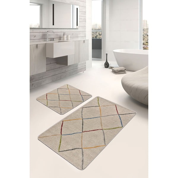 Jasnobrązowe dywaniki łazienkowe zestaw 2 szt. 60x100 cm – Mila Home