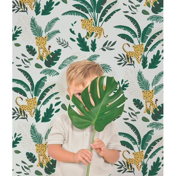 Tapeta dziecięca 10 m x 50 cm Cheetah & Tropical Leaves – Lilipinso-image-3