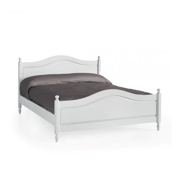 Białe dwuosobowe łóżko drewniane Castagnetti Country, 160 x 200 cm