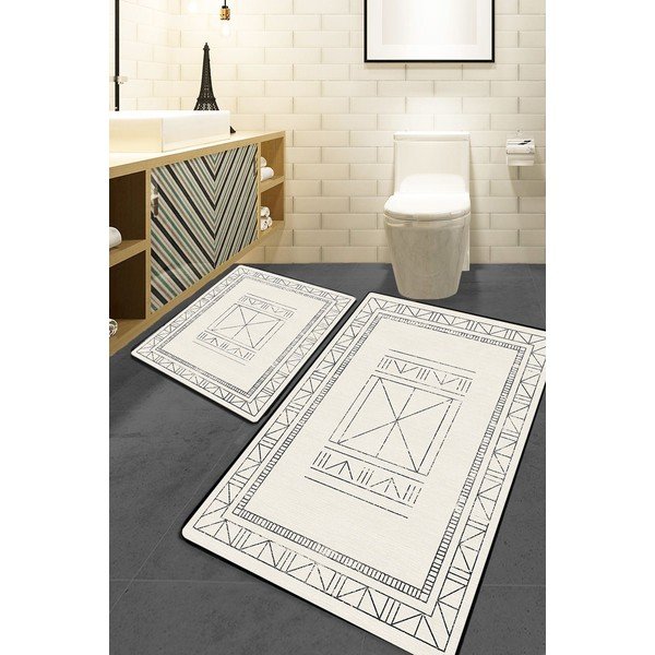 Kremowe dywaniki łazienkowe zestaw 2 szt. 60x100 cm Touch – Foutastic-image-1