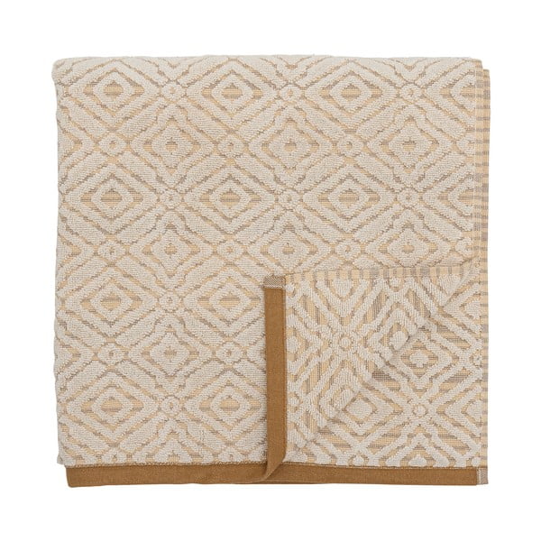 Musztardowo-kremowy bawełniany ręcznik kąpielowy 140x70 cm Malou – Bloomingville