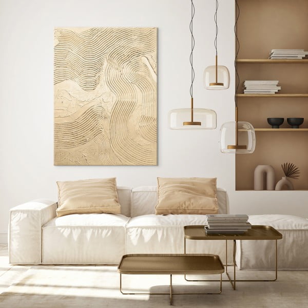 Ręcznie malowany obraz 88x118 cm Metallic Champagne – Malerifabrikken-image-1