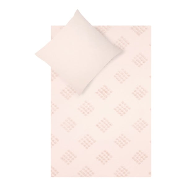 Różowa pościel jednoosobowa z perkalu bawełnianego Westwing Collection Fia, 135x200 cm