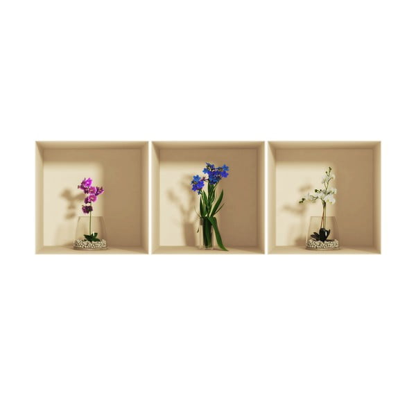 Zestaw 3 naklejek 3D Ambiance Orchids-image-2