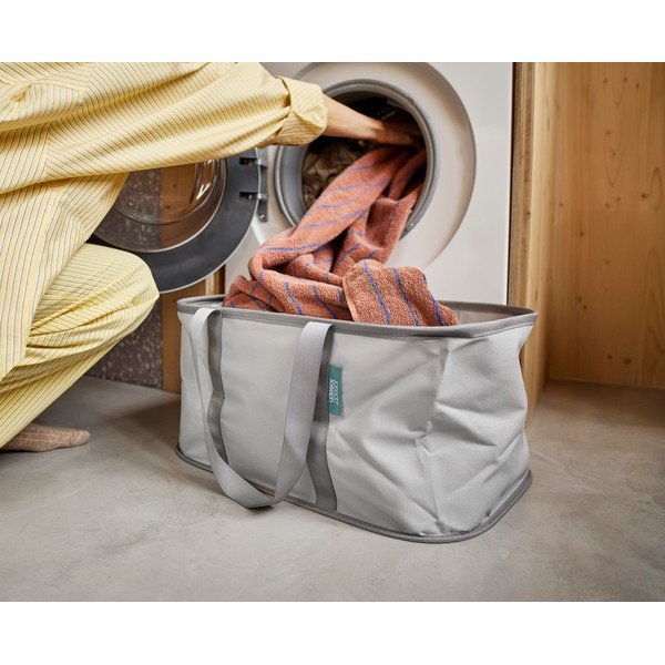 Szary tekstylny kosz na pranie składany 35 l Duo – Joseph Joseph-image-1