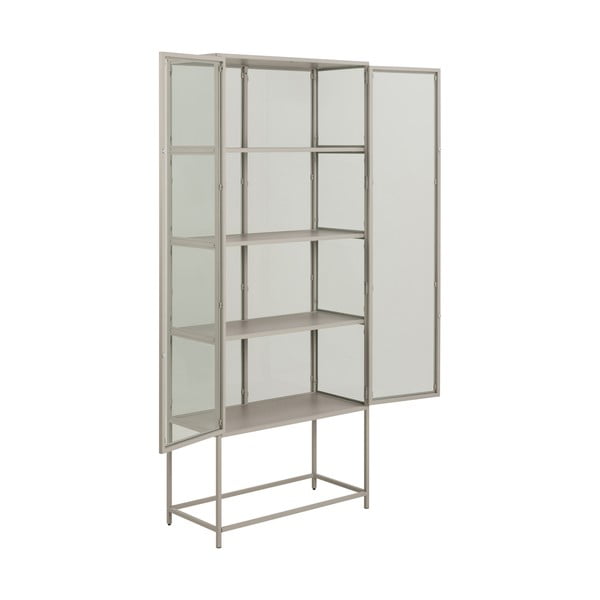 Szara witryna 77x186x35 cm Seaford – Actona-image-4