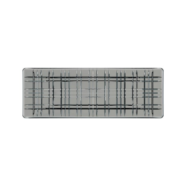 Szara kwadratowa taca do serwowania ze szkła kryształowego Nachtmann Square Plate Smoke, długość 42 cm