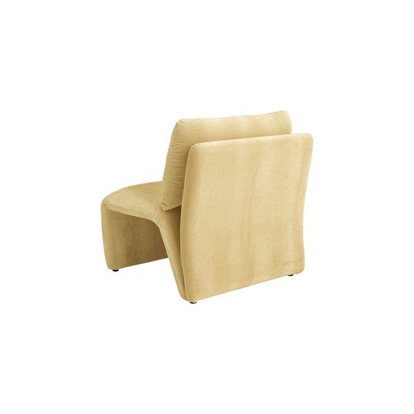 Jasnożółty aksamitny fotel Bartina – Ellos Home-image-4