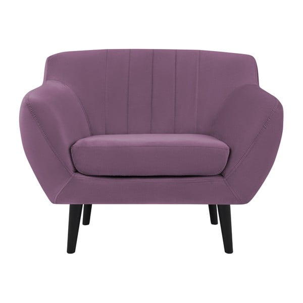Fioletowy fotel z czarnymi nogami Mazzini Sofas Toscane