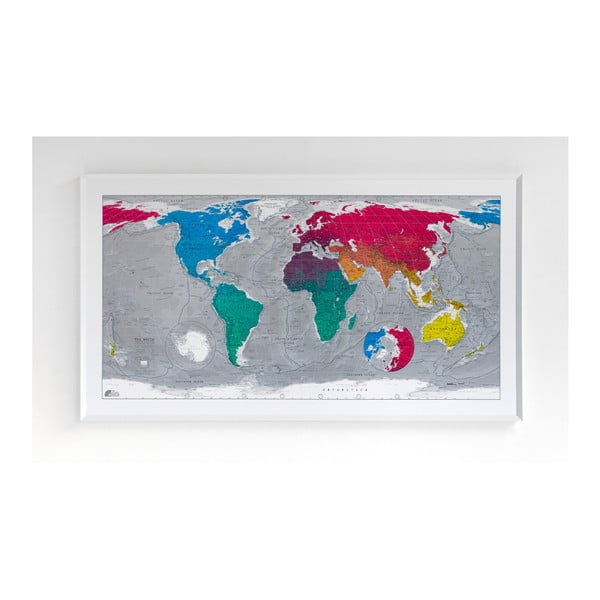 Mapa świata w przezroczystym etui The Future Mapping Company Colourful World, 130x72 cm