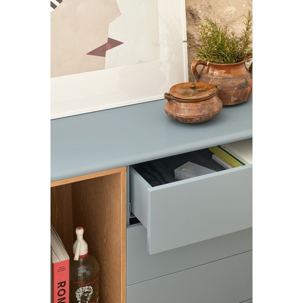 Niebieska/szara niska komoda 140x76 cm Corvo – Teulat-image-1