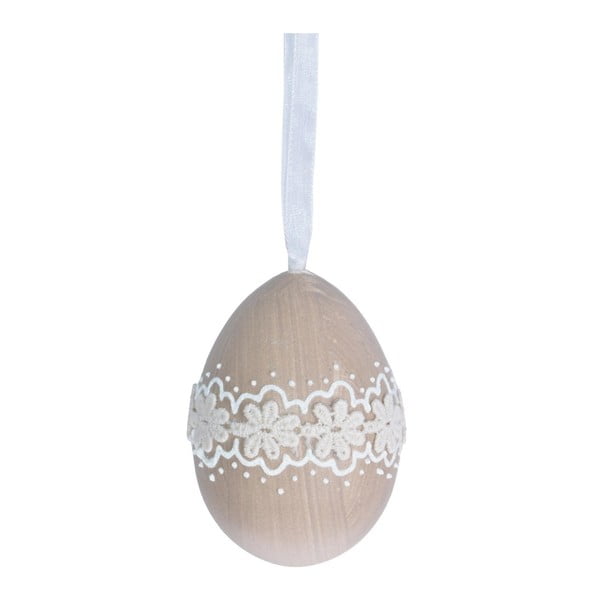 Beżowe jajko dekoracyjne Ewax Egg Flower