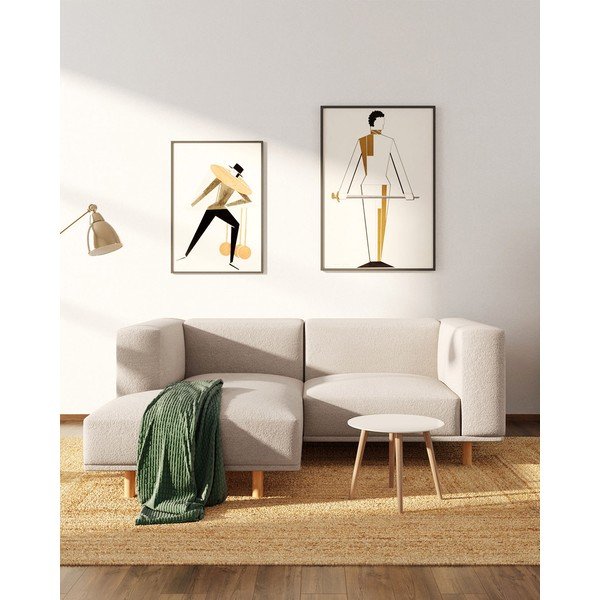 Beżowy narożnik z materiału bouclé (lewostronny) Kukumo – Ame Yens-image-1