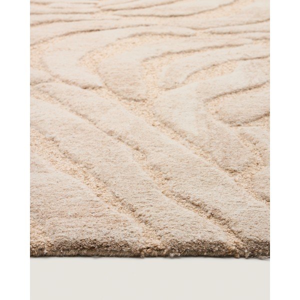 Beżowy dywan z mieszanki wełny tkany ręcznie 200x300 cm Tribet – Kave Home-image-3