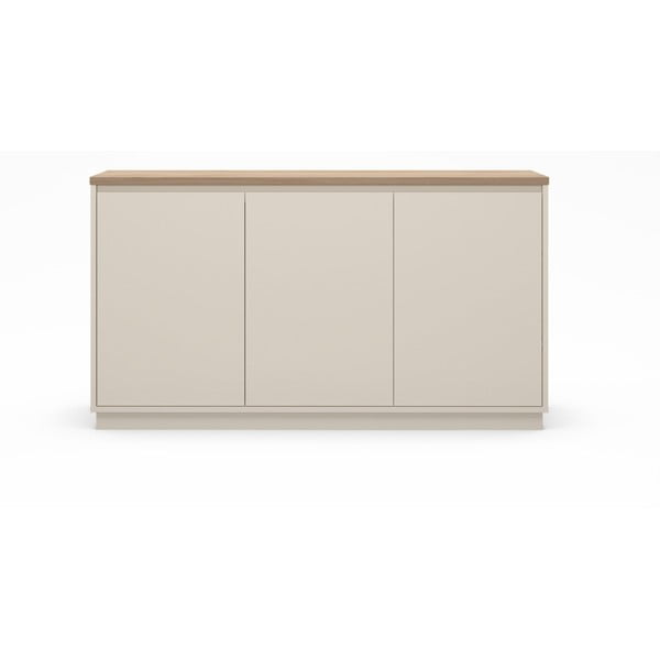 Beżowa komoda w dekorze dębu 152x84x40 cm Loreta – Marckeric