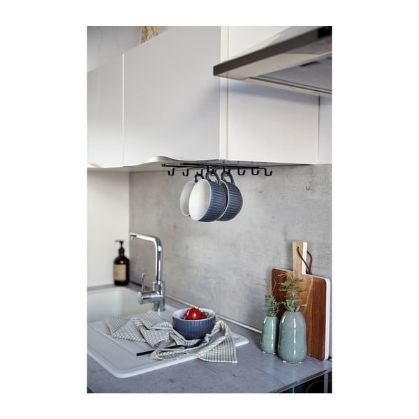 Czarny dwurzędowy wieszak na 8 kubków pod półkę Wenko-image-3