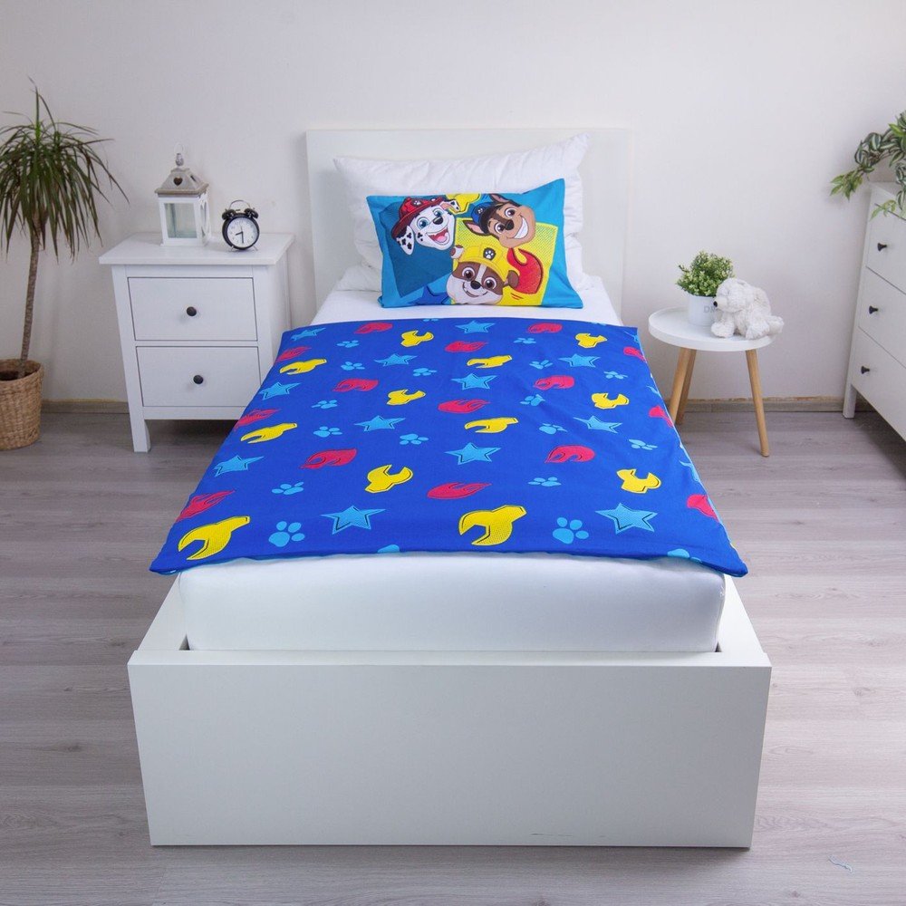 Niebieska bawełniana pościel dziecięca do łóżeczka 100x135 cm Paw Patrol "Pawsome days ahead" – Jerry Fabrics (zdjęcie 3)