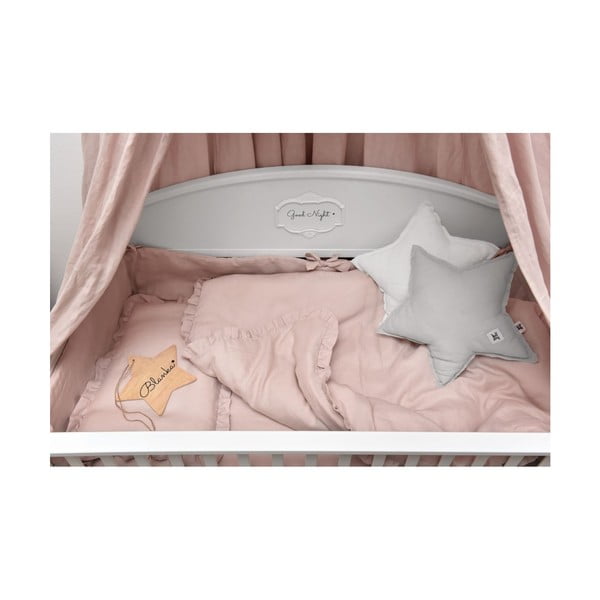 Różowe lniane prześcieradło dziecięce BELLAMY Dusty Pink, 90x200 cm-image-1