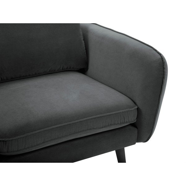 Ciemnoszary aksamitny fotel z czarnymi nogami Kooko Home Lento-image-4