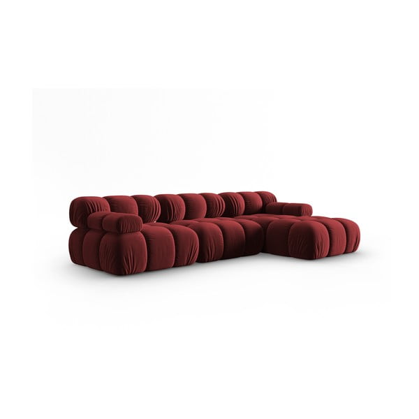 Czerwona aksamitna sofa 285 cm Bellis – Micadoni Home-image-3