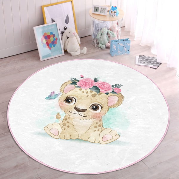 Biały dywan dziecięcy ø 100 cm Comfort – Mila Home-image-2